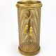Hollywood Regency umbrella stand in gold metal with cord and tassels, Li Puma Firenze, 1950.