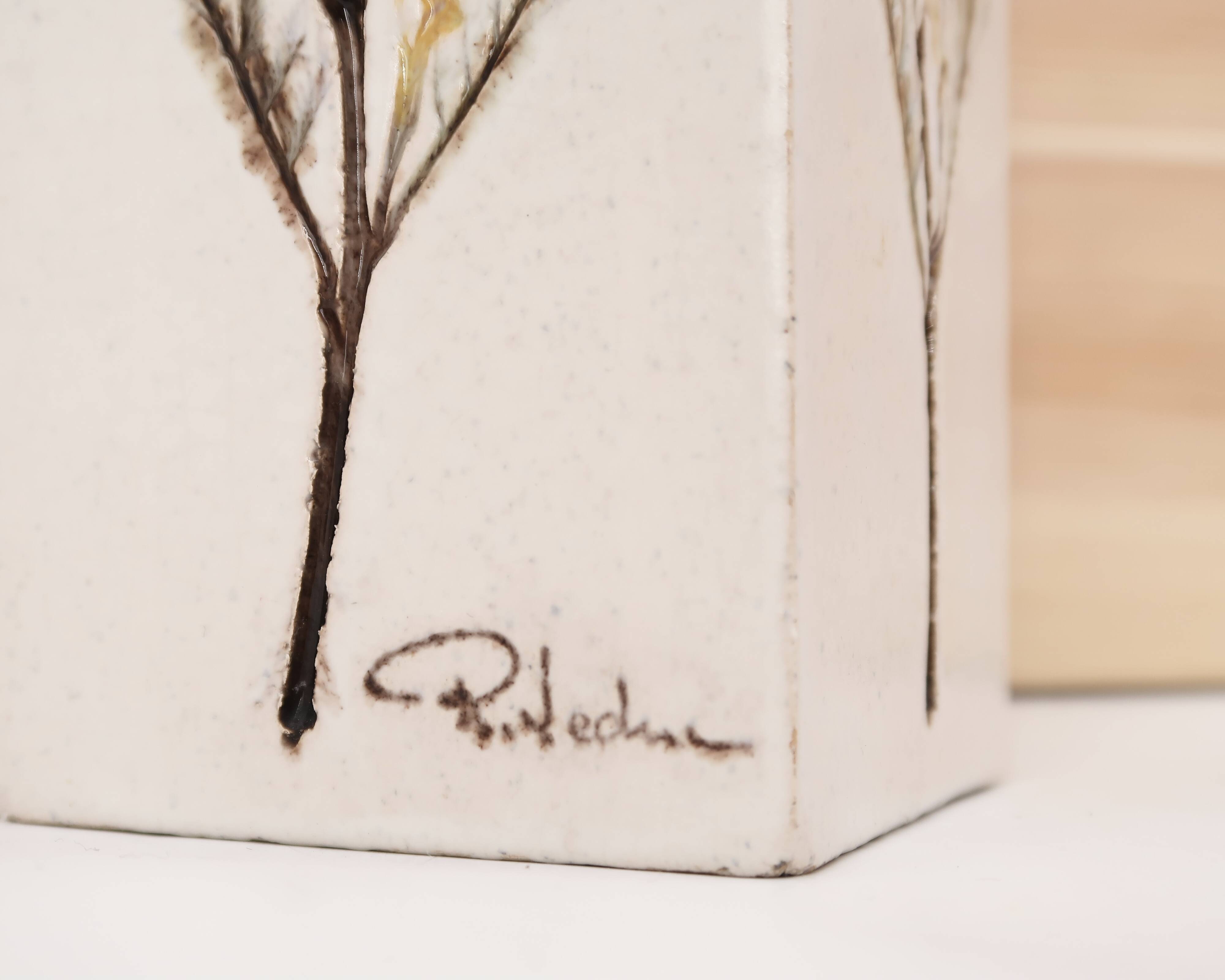 White ceramic herbarium vase by Raymonde Leduc, Vallauris, 1960s