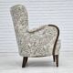 Fauteuil danois années 1955-60 en tissu fleuri multicolore