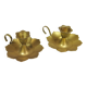 Pair of brass "flower" candlesticks