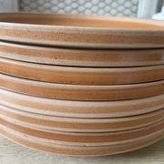 Lot de 8 assiettes plates en grès Sarreguemines