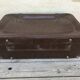 Old suitcase travel leather brown
