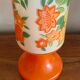 Pied de lampe en verre à fleurs