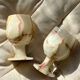 4 onyx wine glasses 1970