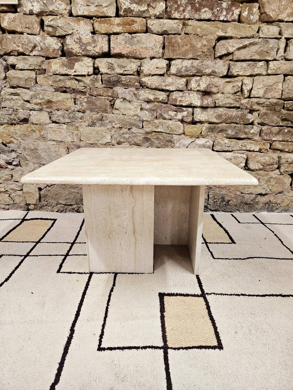 Travertine coffee table 1980