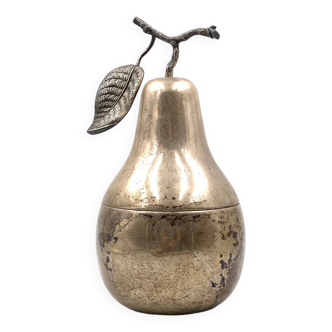 Modern silver-plated Pear wine cooler / ice bucket, Teghini Firenze Italy 1970s