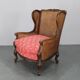 Antique Carved Wing Chair with Cane Sides , Czechoslovakia