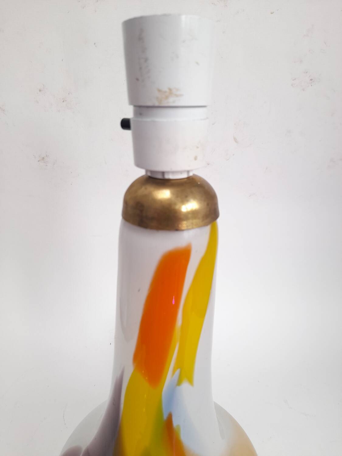 Large Holmegaard lamp base in coloured glass