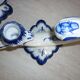 Pair of 2-pointed ceramic candlesticks from Portugal