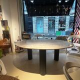 Marble dining table and steel base
