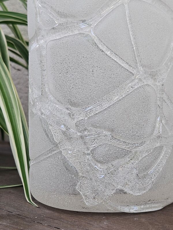 Vase verre soufflé effet glaçon vintage