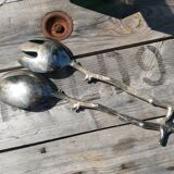 Silver metal salad cutlery
