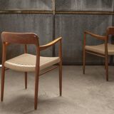 2x Niels Otto Møller Chair Model 56 in Teak, 1960s Denmark