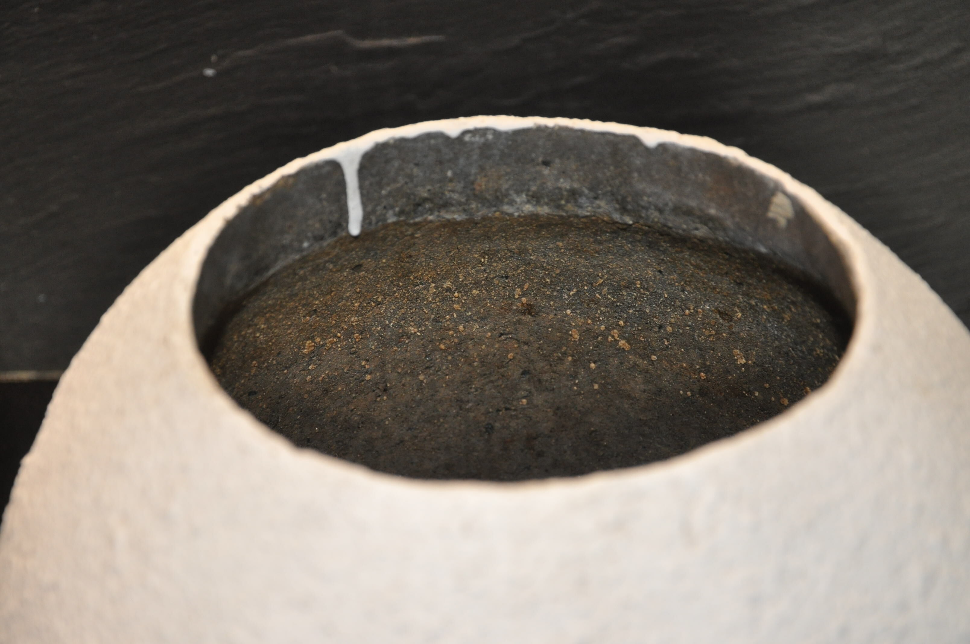 60s cement ball planter