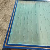 Vintage design double sided chrome glass desk in hetre