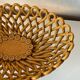 Basket, vintage ceramic fruit bowl with woven openwork on a stand, Maison Pichon style.