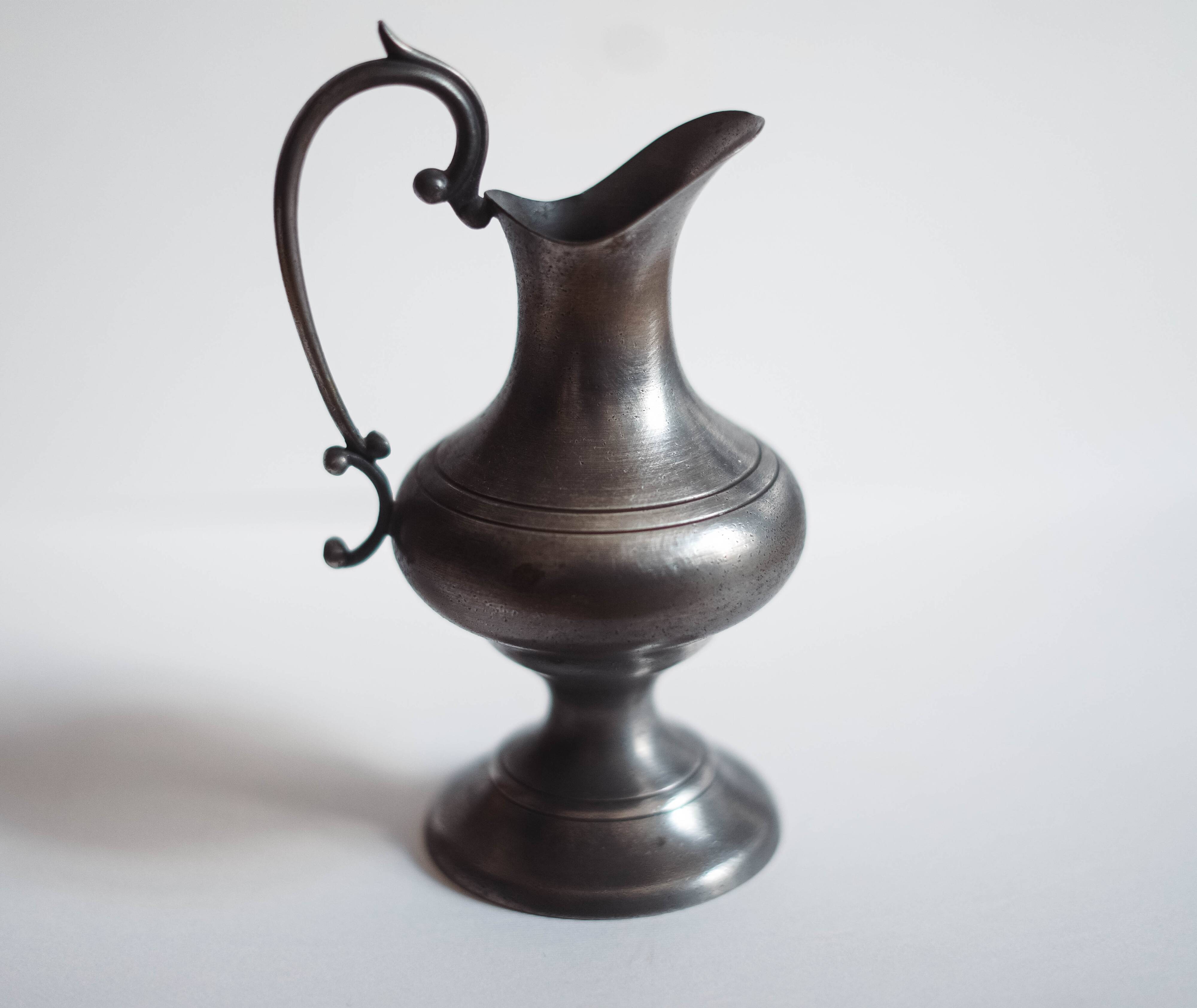 ANTIQUE FRENCH TIN “Les Etains Dauphinois” Vintage Tin/Pitcher/Jug