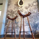 Pair of Spanish brutalist bar stools