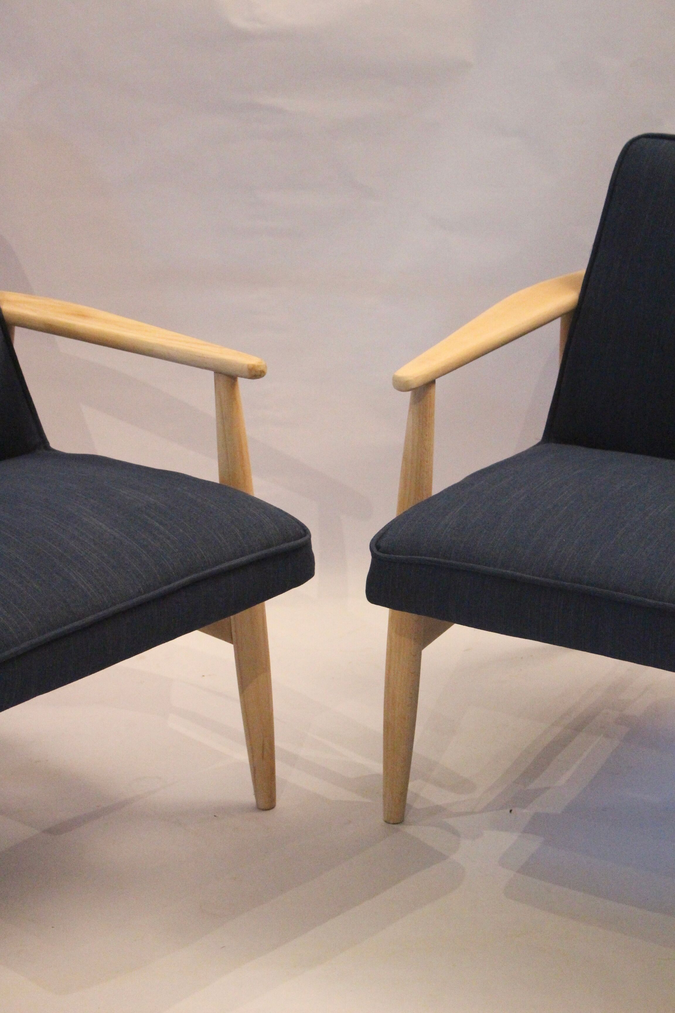 Armchairs created by Mr. Zieliński year 60 blue fabric