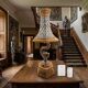 Monumental lamp with a dolphin in cast iron and lead scales - 110cm