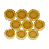 Ensemble de 9 assiettes en verre ambré