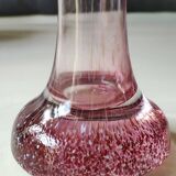 Floral vase/Clichy glassware/Camaieus shades of pink. Dotted patterns/Volutes. Height 25.5 cm