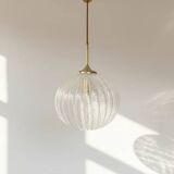 Vintage German DORIA Suspension in Cracked Glass 1960s