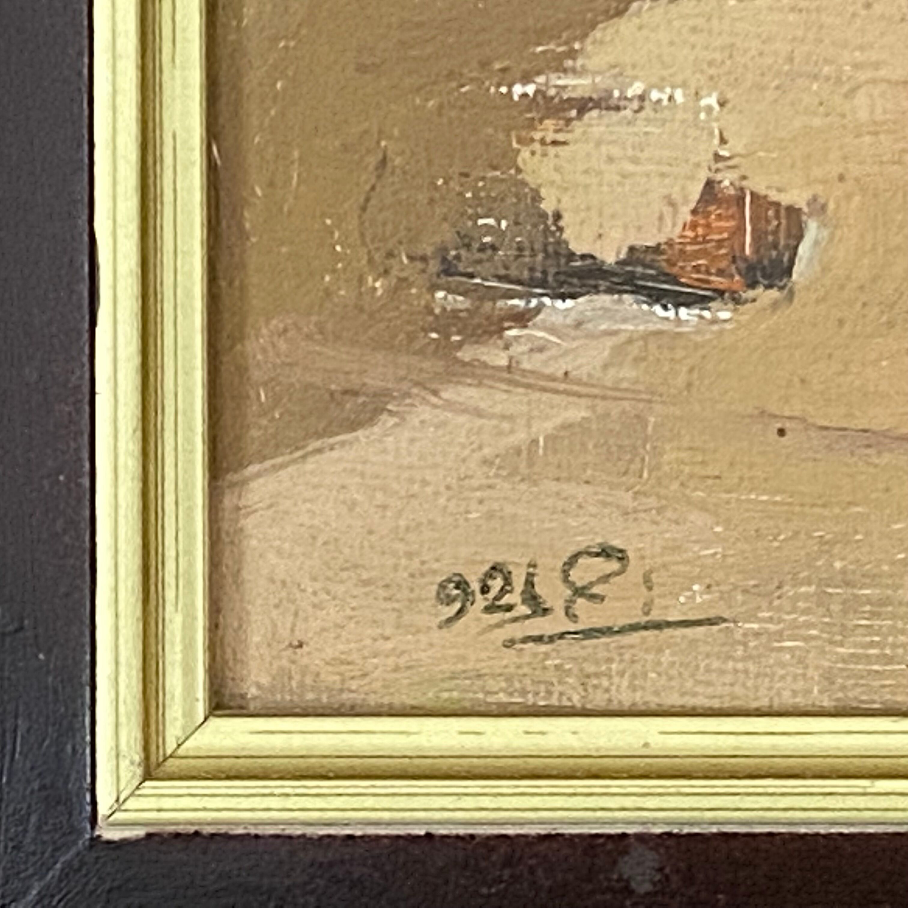 Orientalist painting. Framed oil. 1940 60.