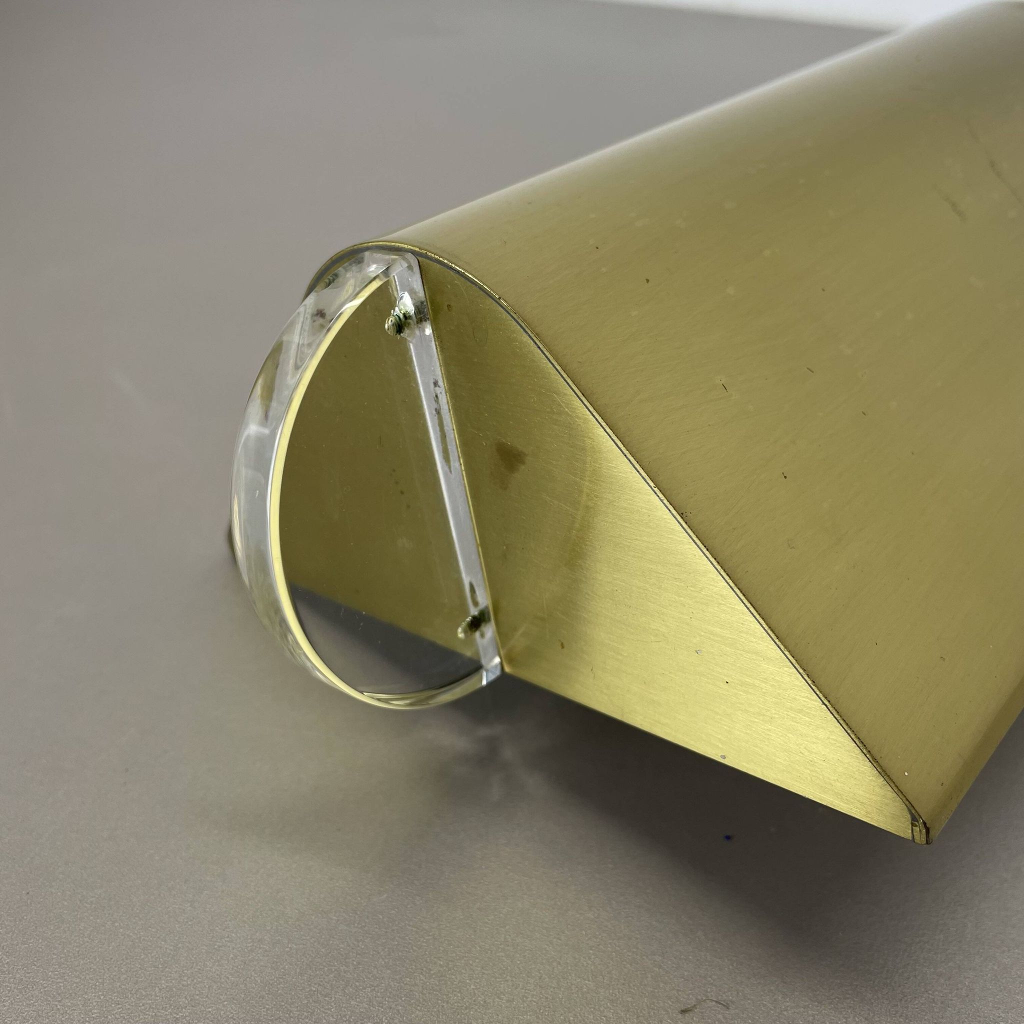 Large 77cm  omi swing arm brass acryl glass wall light italy 1970s
