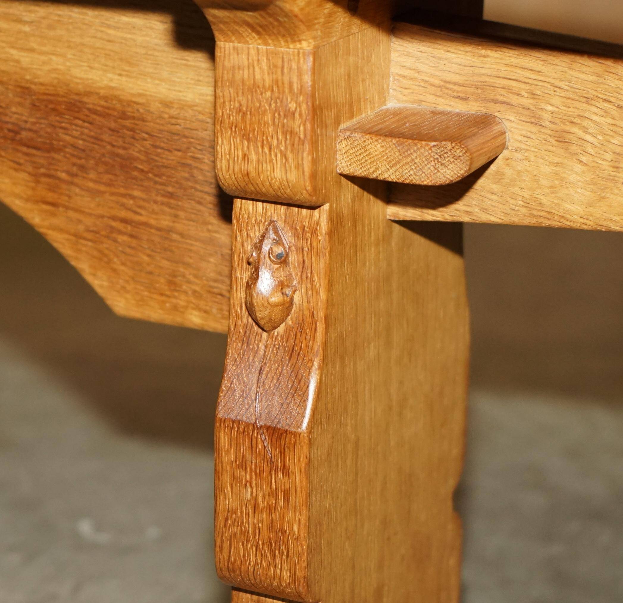 Pair of vintage dining room benches by Robert Mouseman Thompson