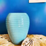Rounded vase with relief, 80's art deco style