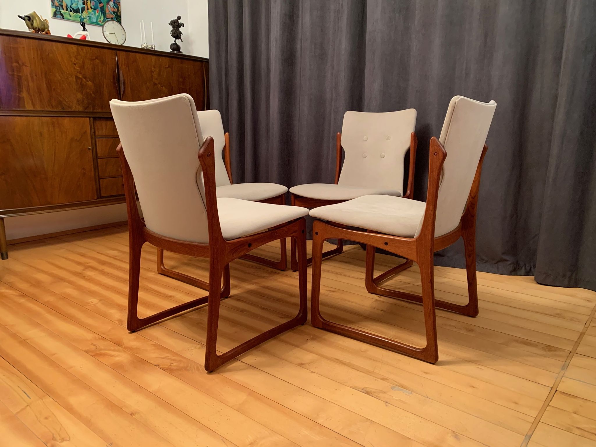 Ensemble de quatre chaises Vamdrup Stolefabrik, Danemark, années 1960