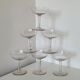 6 old champagne glasses 1930 in blown and cut glass