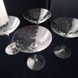 4 Grandes coupes en verre pour dessert , glaces , entrées , cocktail..