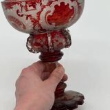Grande coupe en cristal - Motifs d'animaux, époque 19ᵉ siècle