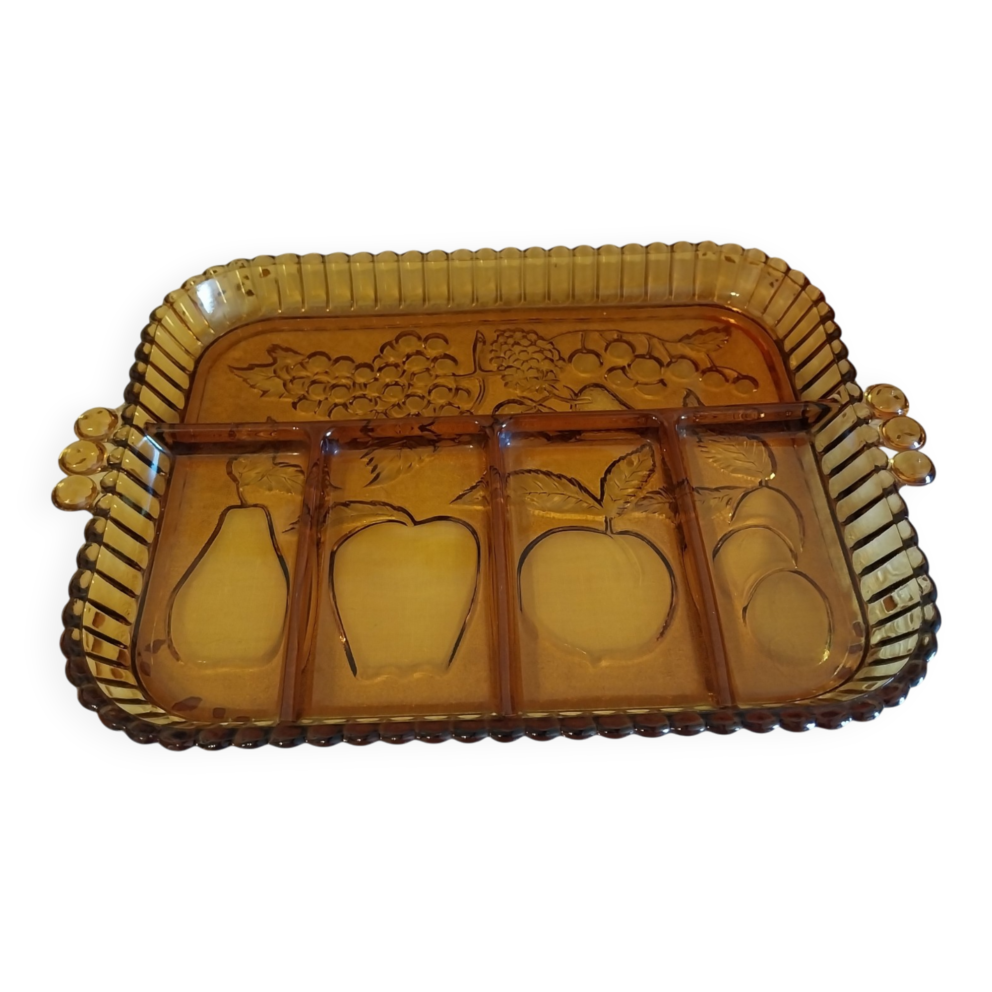 Vintage divided glass dish