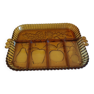 Vintage divided glass dish