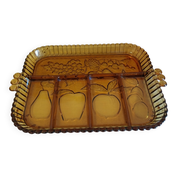 Vintage divided glass dish