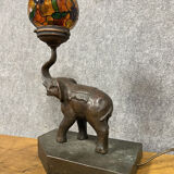 Bronze lamp with elephant Art Nouveau period around 1900