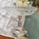 Crystal cup cut on metal stand