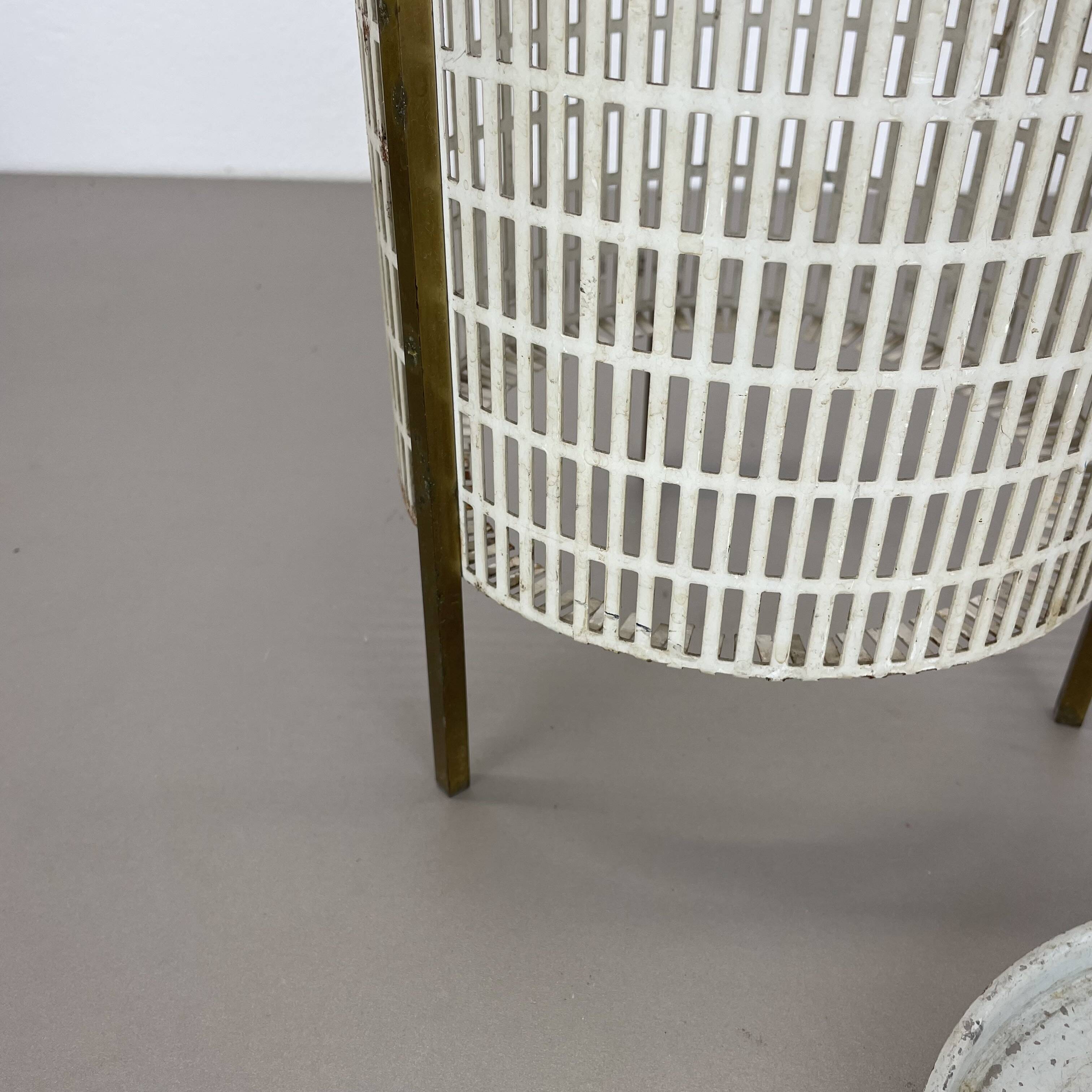 Midcentury Brass Mategot Style Hollywood Regency Umbrella Stand, France 50s