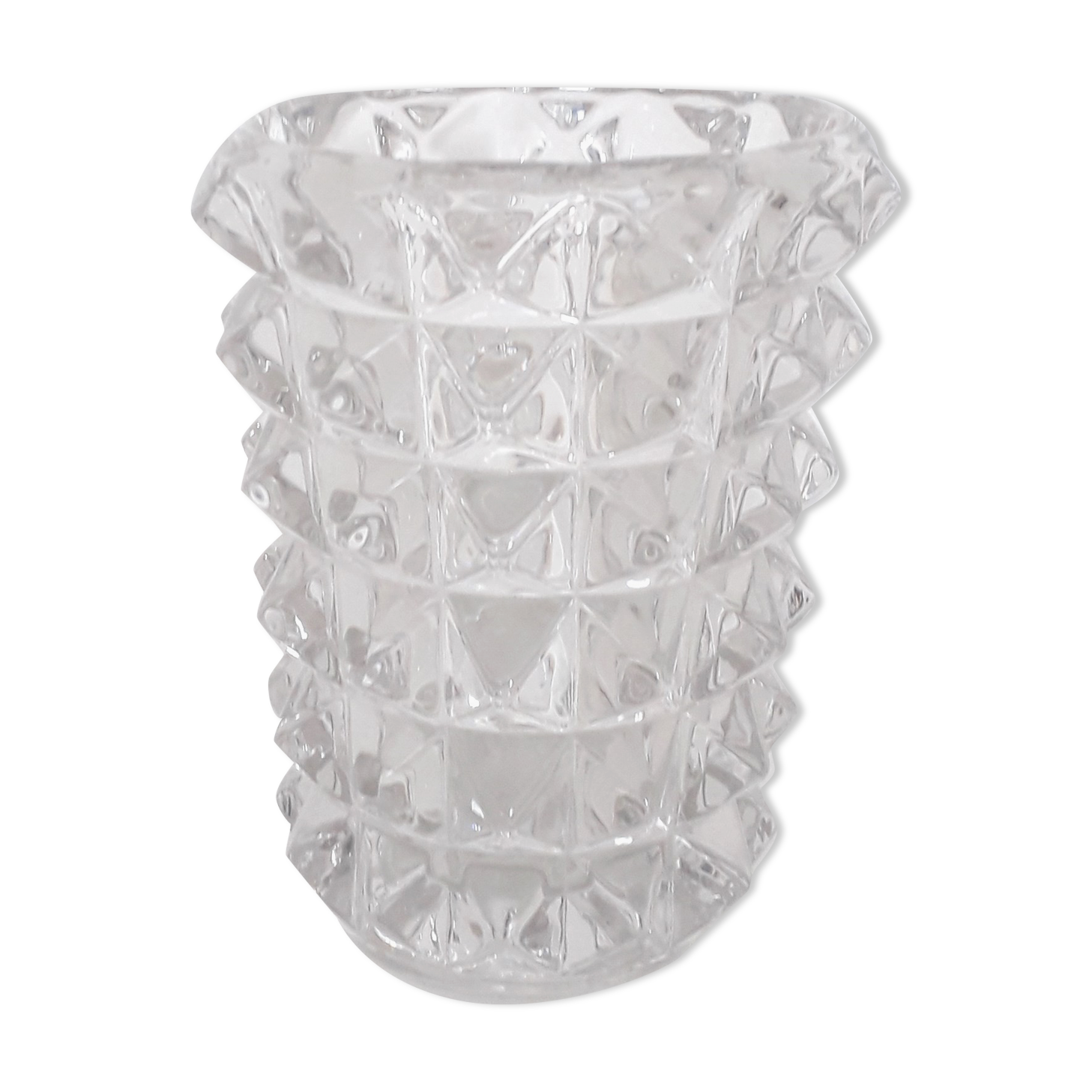 Vintage vase - Diamond tip glass - 1960
