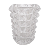Vase vintage verre pointes de diamant 1960