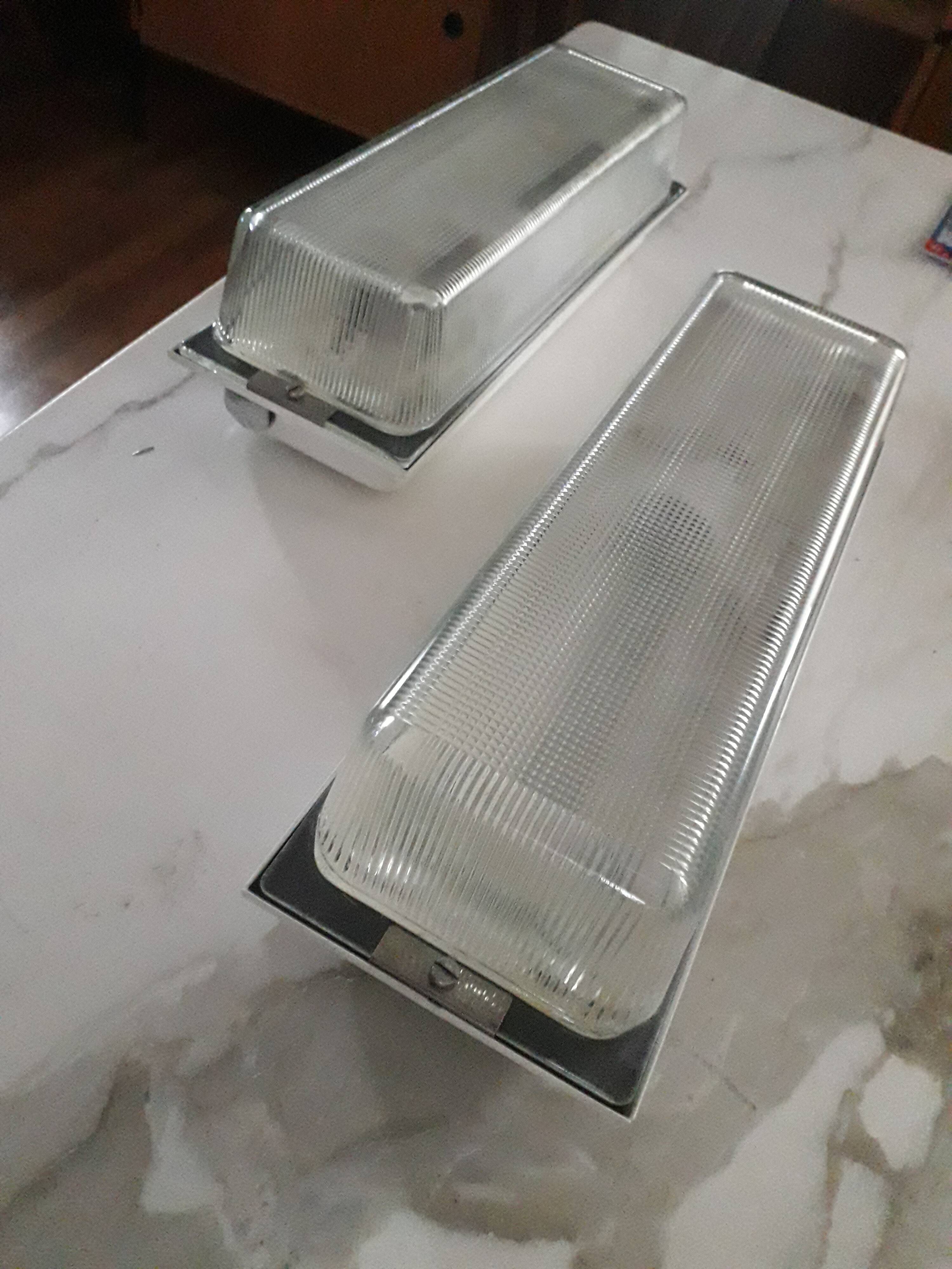 Pair of industrial rectangle wall lights