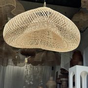 Suspension or rattan lampshade in the shape of a cloud or flattened bubble D60 H35