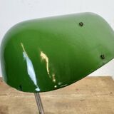 Lampe de table de banquier vintage en émail vert, années 1950