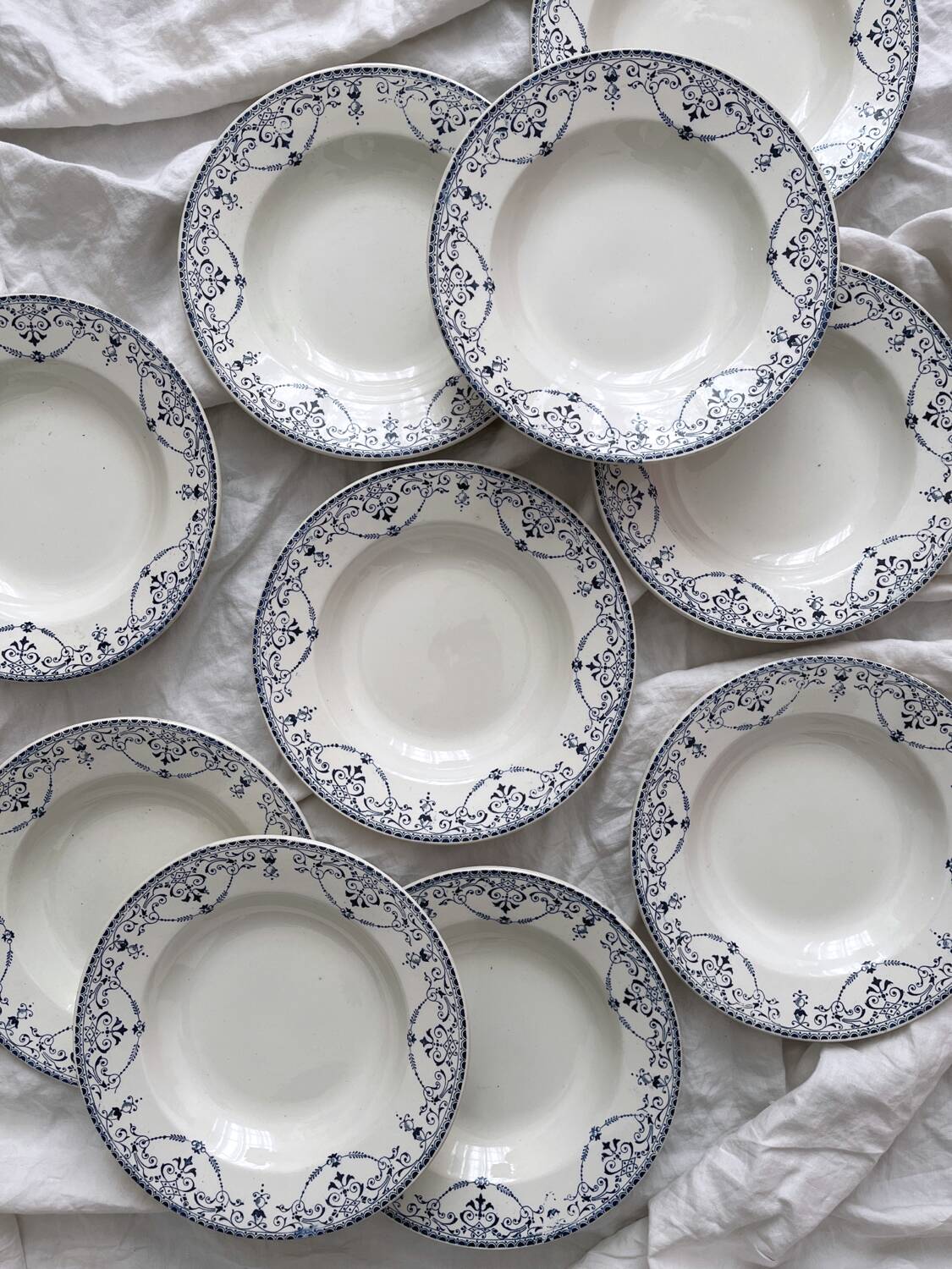 10 earthenware soup plates "Balzac" Choisy le Roi