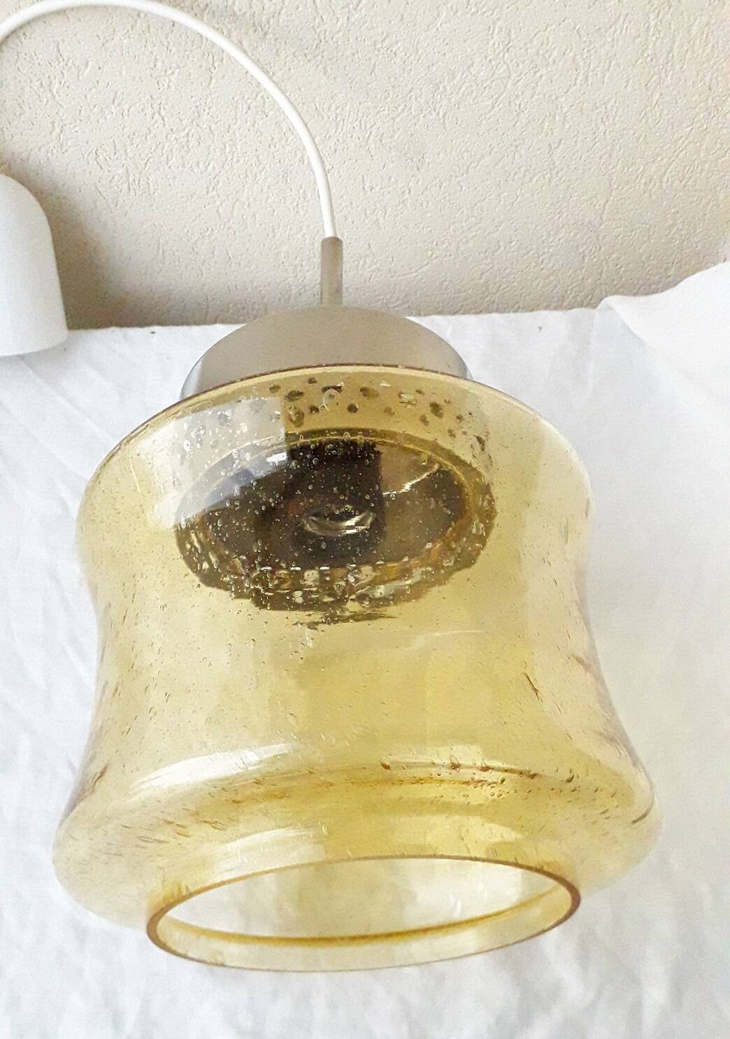 Bubble glass pendant light from the 70s
