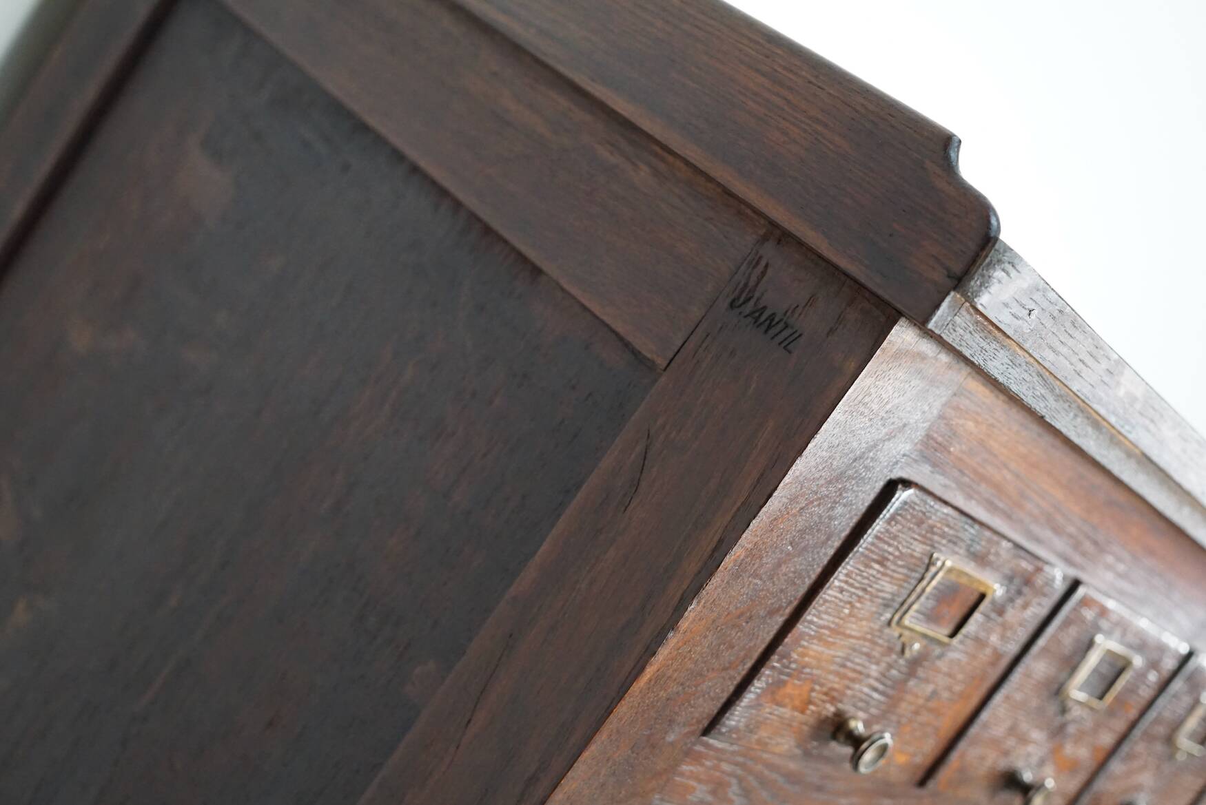 Large French oak notary apothecary cabinet / filing cabinet, 1920/30s