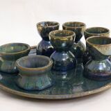 Glazed stoneware egg set